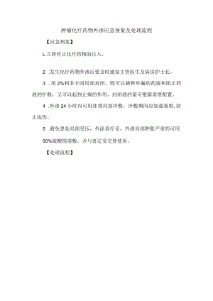 肿瘤化疗药物外渗应急预案及处理流程.docx