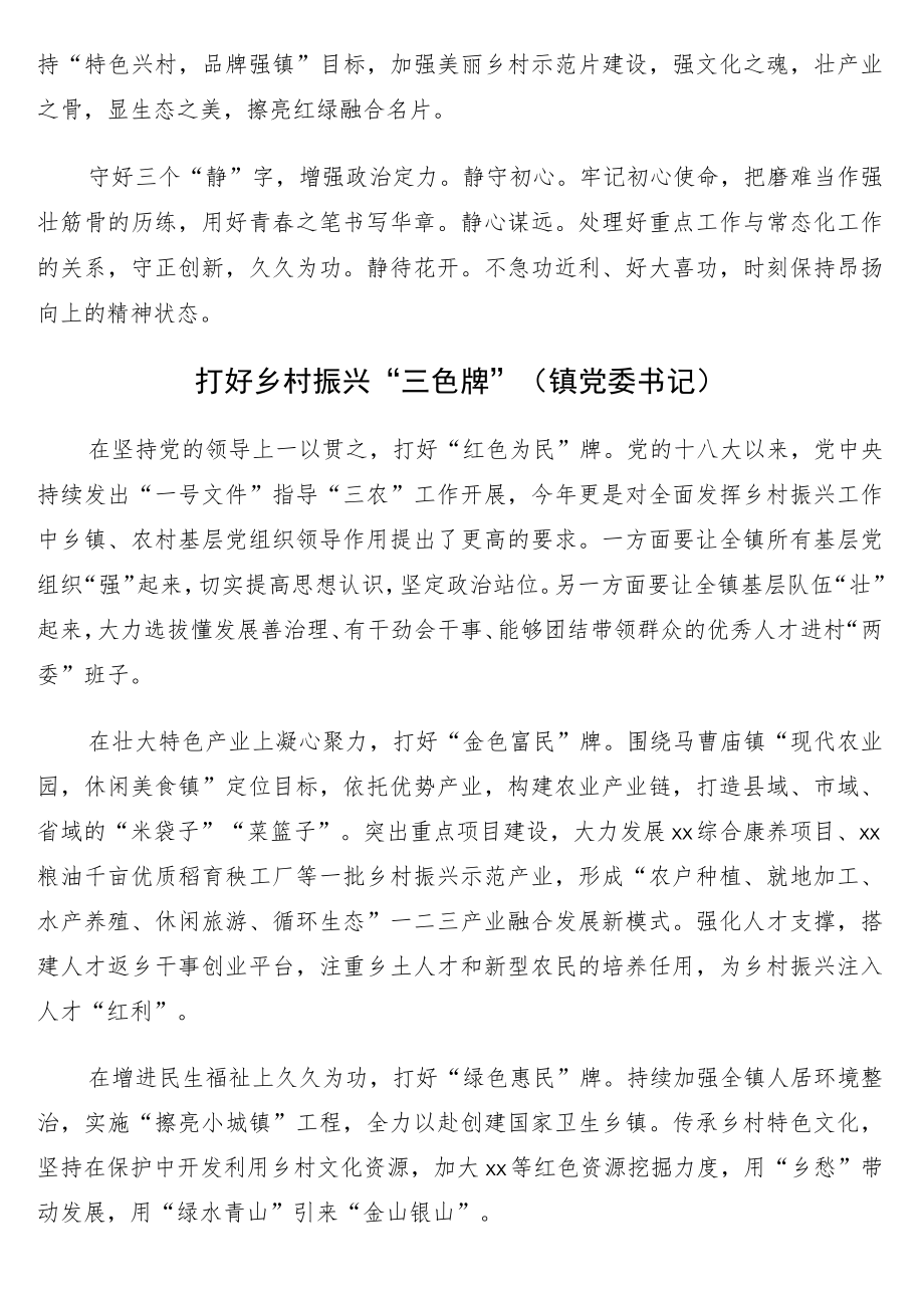 镇党委书籍、副书记、镇长在全市乡镇（街道）党政正职专题培训班上的交流发言10篇.docx_第2页