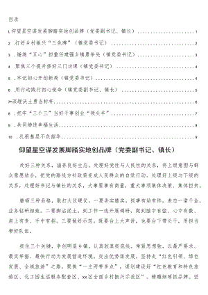 镇党委书籍、副书记、镇长在全市乡镇（街道）党政正职专题培训班上的交流发言10篇.docx