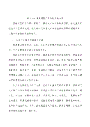 碳达峰：深度调整产业结构实施方案.docx