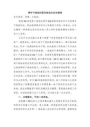 青年干部组织委员座谈会发言提纲.docx