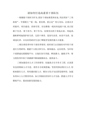 谈如何打造高素质干部队伍.docx