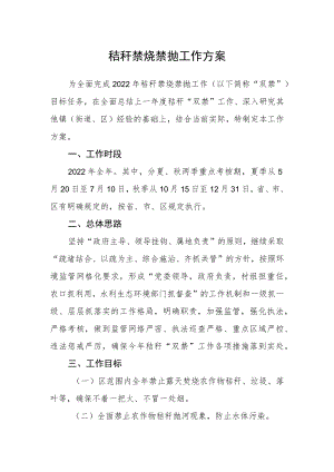 秸秆禁烧禁抛工作方案.docx