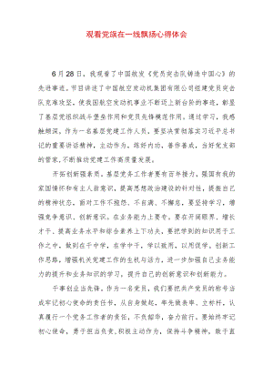 观看党旗在一线飘扬心得体会.docx