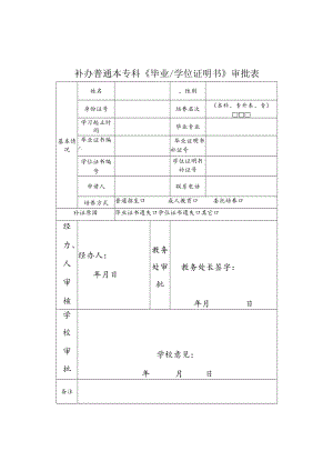 补办普通本专科《毕业证明书》审批表.docx