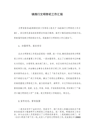 镇推行文明祭祀工作汇报.docx