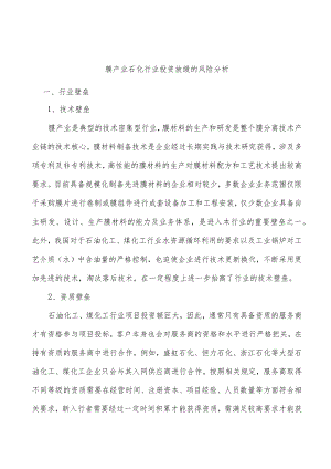 膜产业石化行业投资放缓的风险分析.docx