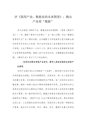 评《第四产业：数据业的未来图景》：跳出产业看“数据”.docx