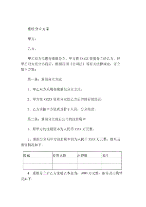 资质重组分立方案.docx