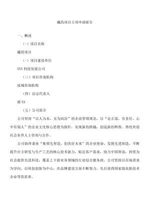 藏药项目立项申请报告模板.docx