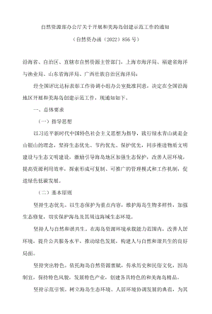 自然资源部办公厅关于开展和美海岛创建示范工作的通知(附 和美海岛创建评审管理办法(试行)).docx