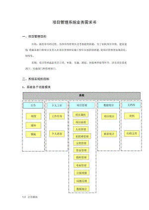 集成公司项目管理系统业务需求书.docx