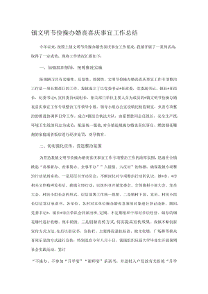 镇文明节俭操办婚丧喜庆事宜工作总结.docx