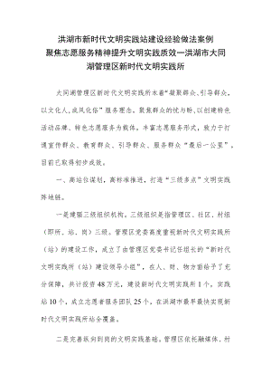 聚焦志愿服务精神 提升文明实践质效—洪湖市大同湖管理区新时代文明实践所.docx