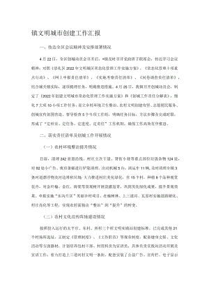 镇文明城市创建工作汇报.docx