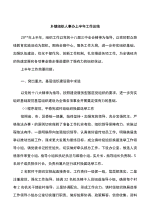 （11.2）乡镇组织人事办上半年工作总结.docx