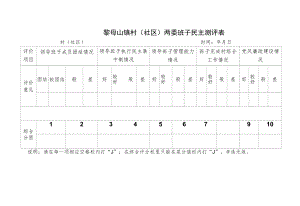 黎母山镇村社区两委班子民主测评表.docx