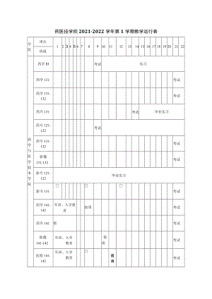 药医技学院学年第1学期教学运行表.docx