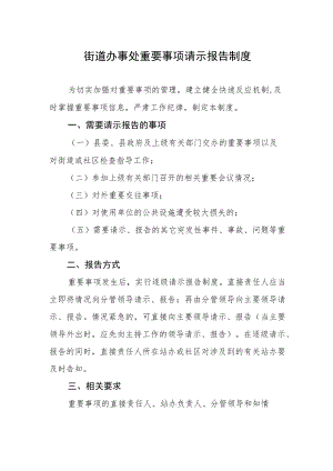 街道办事处重要事项请示报告制度.docx