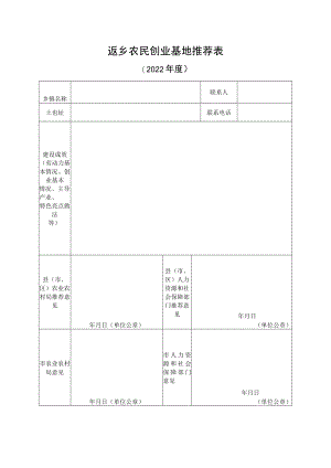 返乡农民创业基地推荐表.docx