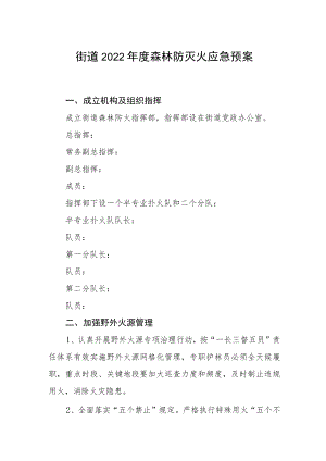 街道2022年度森林防灭火应急预案.docx