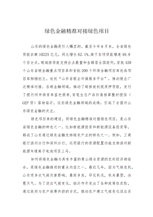 绿色金融精准对接绿色项目.docx