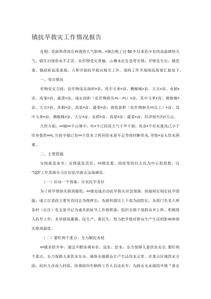 镇抗旱救灾工作情况报告.docx