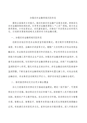 加强农村金融领域风险防范.docx