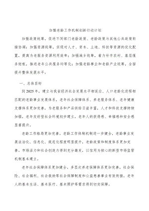 加强老龄工作机制创新行动计划.docx