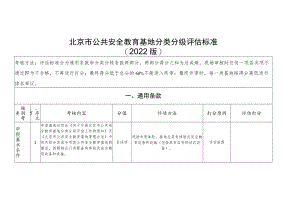 北京市公共安全教育基地分类分级评估标准（2022版）-全文、评估工作申请表、报告要求.docx