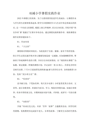 双减小学暑假实践作业.docx