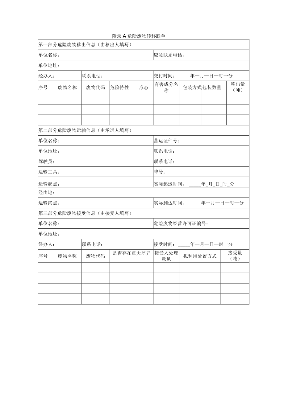 危险废物转移联单.docx_第1页