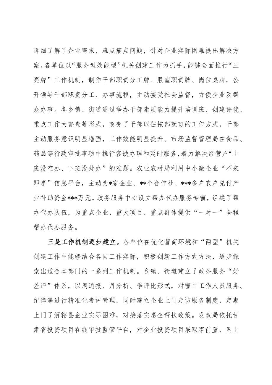 县委工作督查组优化营商环境工作督查汇报总结.docx_第2页