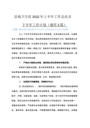 县镇卫生院2022年上半年工作总结及下半年工作计划(通用3篇).docx