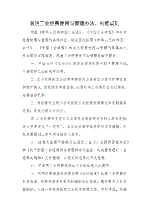 医院工会经费使用与管理办法、制度规则.docx