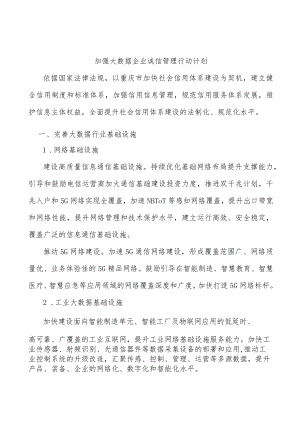 加强大数据企业诚信管理行动计划.docx
