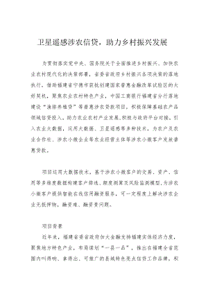 卫星遥感涉农信贷助力乡村振兴发展.docx