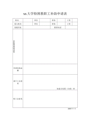 合肥工业大学特困教职工补助申请表.docx