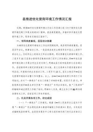县推进优化营商环境工作情况汇报.docx