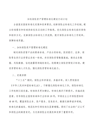 加快保险资产管理标准化建设行动计划.docx
