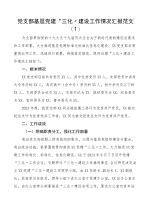 基层党建三化建设工作汇报2篇党支部集团公司企业标准化规范化信息化工作总结报告.docx