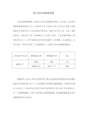 四川省社保缴费基数表.docx