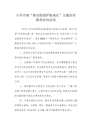 小学开展“典亮校园 护航成长”主题宣传教育活动总结.docx