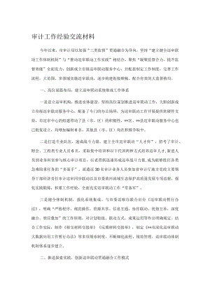 审计工作经验交流材料.docx