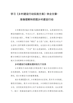 学习《乡村建设行动实施方案》体会文章－准确理解和把握乡村建设行动.docx