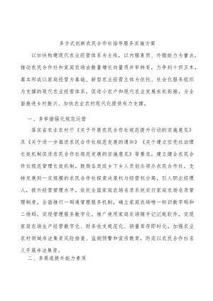 多方式创新农民合作社指导服务实施方案.docx