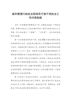 城市管理行政执法局领导干部干预执法工作问责制度.docx