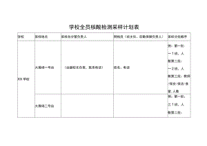 学校全员核酸检测采样计划表.docx