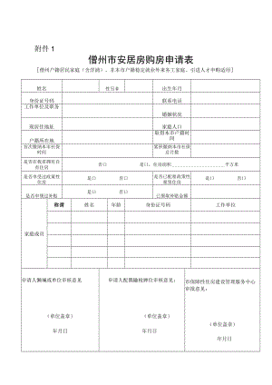 安居房购房申请表.docx
