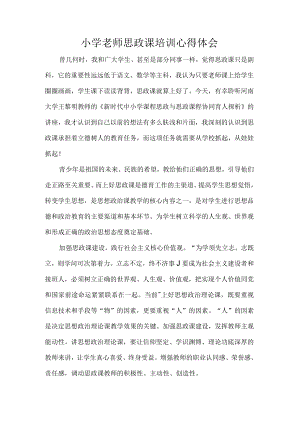 小学老师思政课培训心得体会.docx